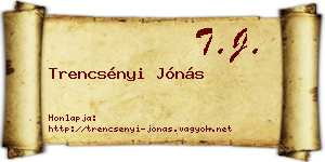 Trencsényi Jónás névjegykártya